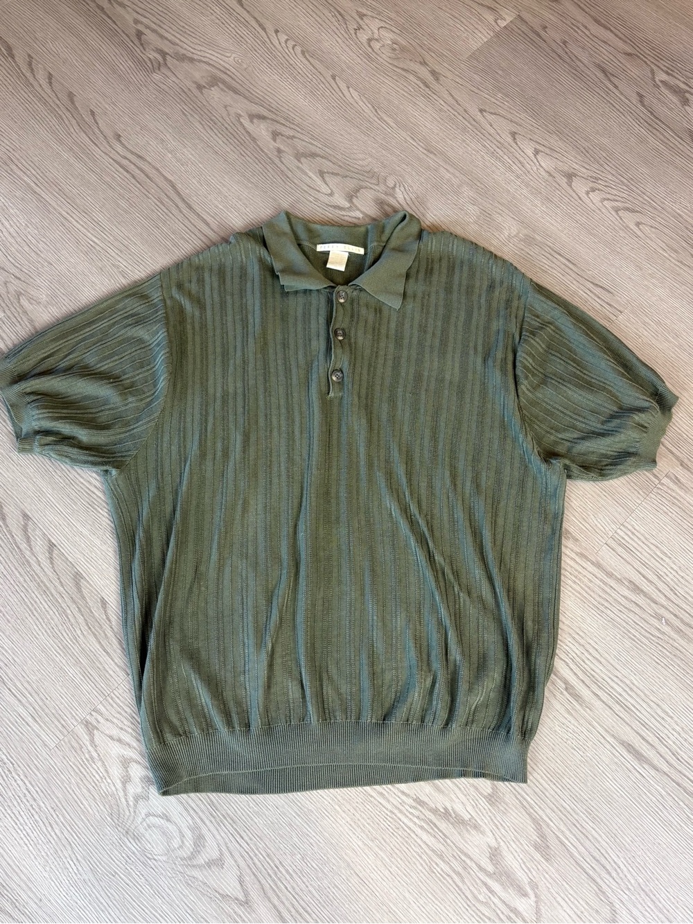 Perry Ellis Olive Green Short-Sleeve Polo Shirt